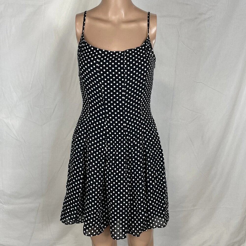 NEW REFORMATION Women’s Annelise Mini Dress in Black Polka Dot Size 6